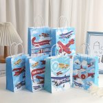 Sustainable Airplane Themed Gift Bags - Perfect For Birthdays Kids' Parties & Graduations - Durable Paper Party Favor Bags