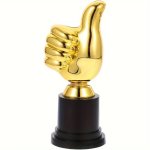 1PC Golden Thumb Trophy Plastic Award Trophies For Sports Competition Party Awards