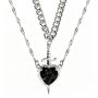 2 Pieces Of Heart And Swords Necklace Set Symbolizing The Union Of Spirits