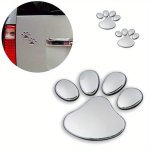 2PCS SET Car Sticker Window Bumper Body Cool Design Paw 3D Animal Dog Cat Footprint Decal Pvc Styling Emblem Auto Creative Exter
