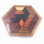 Bright Hexagonal Wooden Geometric Jigsaw Puzzles - Montessori Educational Toys For Kids As Halloween Chrismas Gift