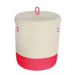 Lidded Cylinder Basket - Pink