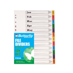File Dividers 140 Micron 12 Tab Pp – Jan – Dec – FIL025