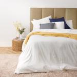 300 Thread Count Washed Cotton Duvet Cover Set White - Super King 260X240CM