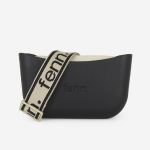 Classic Handbag - Black On Beige Strap
