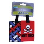 Leisure Quip Camping Gear Travel Quip 2-PIECE Red Criss Cross Luggage Tag Kit