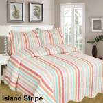 3 Piece Quilt Set Luxury| Island Stripe King - Luxury King