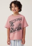 Cotton On Jonny Short Sleeve Graphic Print Tee - Clay PIGEON 1956 Racer