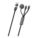 Volkano Weave Series 100W 5-IN-1 Braided 1M Charge And Data Cable - Black