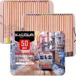 Kalour Pro Pastel Chalk Colored Pencils Set Of 50/72 Colors Color Charcoal Pencils For Drawing Sketching Coloring Shading Art Su