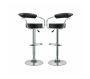Bar Stools With Arms And Chrome Base - Set Of 2 - Black