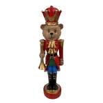 Bear Nutcracker With Red Gold Green & Blue Outfit 34CM