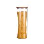Kitchen Round Storage Canister Borisilicate Glass With Bamboo Lid 1800ML