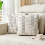 1PC Bohemian Striped Throw Pillow Covers 45.72X45.72 Cm Soft Chenille Decorative Cushion Covers With Hidden Zipper No Insert Ele