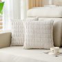 1PC Bohemian Striped Throw Pillow Covers 45.72X45.72 Cm Soft Chenille Decorative Cushion Covers With Hidden Zipper No Insert Elegant Design For Couch Bed Car