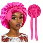Candy. Candy Color Satin Bonnet Elegant Bowknot Lace Up Sleeping Night Cap Elastic Bath Shower Cap Hair Bonnet For Women Female