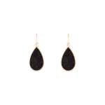 Black Gold Glitter Teardrop Earrings
