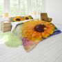 Oil Painted Sunflower Duvet Cover Set By Yolande Smith Double