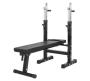 Weight Bench With Adjustable Barbell Rack - Black Multipurpose Fitness Bench