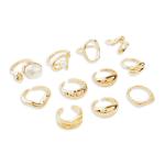 11-PACK Gold Pearl Mix Rings