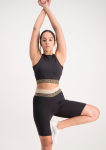 Mesh Back Active Crop Top - Black - S