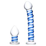 - Double Penetration S Swirly Dildo & Butt Plug Set 2 Pcs