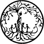 Sitfe Metal Tree Of Life - Mother With Children Wall Art Hanging Sculptures Home Decor Tree Of Life Metal Wall Decoration Person