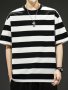 Contrast Color Striped Crew Neck And Short Sleeve T-shirt Tees For Men Classic And Casual Summer Tops For Daily Outerwear