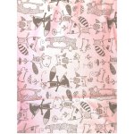 Swaddle Blanket For Newborns - Pink With Small Animal Prints