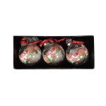 Glass Bauble With Gingerbread House 8CM - Box Of 3