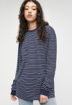 Long Sleeve Graphic Tee - Navy white
