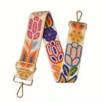 1PC Adjustable Crochet Flower Guitar Strap For Handbags Colorful Crossbody Shoulder Replacement Strap Artisan Crafted Purse Acce