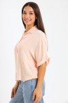 Relaxed Fit Linen-like Button Down Shirt