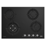 Defy 70CM Gemini Gas Glass Hob -4 Burners Black Glass