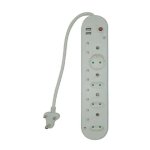 8 Way Multiplug With 2 X USB Ports