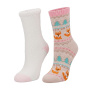 2 Pairs Cute Pink Fox Thermal Fuzzy Fleece Winter Socks For Her Warm &thick