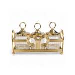 4 Piece Snack Tray Set Gold