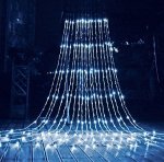 ZYF-127 3M X 2M White Running Waterfall LED Fairy Light