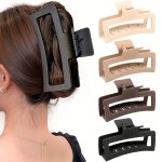 1PC Big Hair Claw Clips Hollow Square Shaped Claw Clips Nonslip Jaw Clips Ponytail Holder Hair Clamps For Women Female Hair Clip
