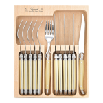 Laguiole Av Steak Knife & Fork Set Ivory 12PC