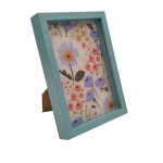 Blue Border Flowers 19X14CM Photoframe
