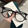 Large Round Frame Clear Lens Glasses Retro Fashion Decorative Glasses Computer Spectacles For Women Men