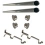 Matoc 25MM Double Curtain Pole Set -silver -dbl Extend Brkts -flat End Caps -1.0M