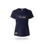 Ladies T-Shirt Metallic Puff Print Navy - XL