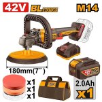 Ingco 42V Cordless Bl Polisher 180MM 2.0AH Kit APLI42181