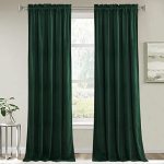 Ryb Home Green Velvet Blackout Curtains For Bedroom Thermal Insulating Privacy Sunlight Uv Heat Blocking Rod Pocket Soft Drapes