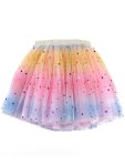 Girls Princess Sequins Star Rainbow Tulle Tutu Skirt For Party Ballet Performance Kids Clothes