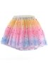 Girls Princess Sequins Star Rainbow Tulle Tutu Skirt For Party Ballet Performance Kids Clothes