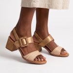Teegan Block Heel Sandals - Bronze - 9