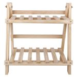 Natural Wood Plant Stand 17X40CM
